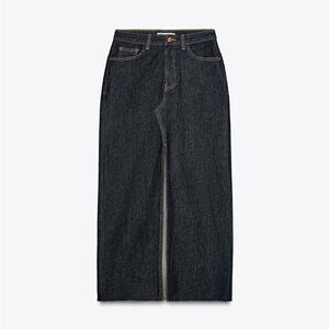 NWT ZARA Z1975 DENIM MIDI SKIRT SZ XS